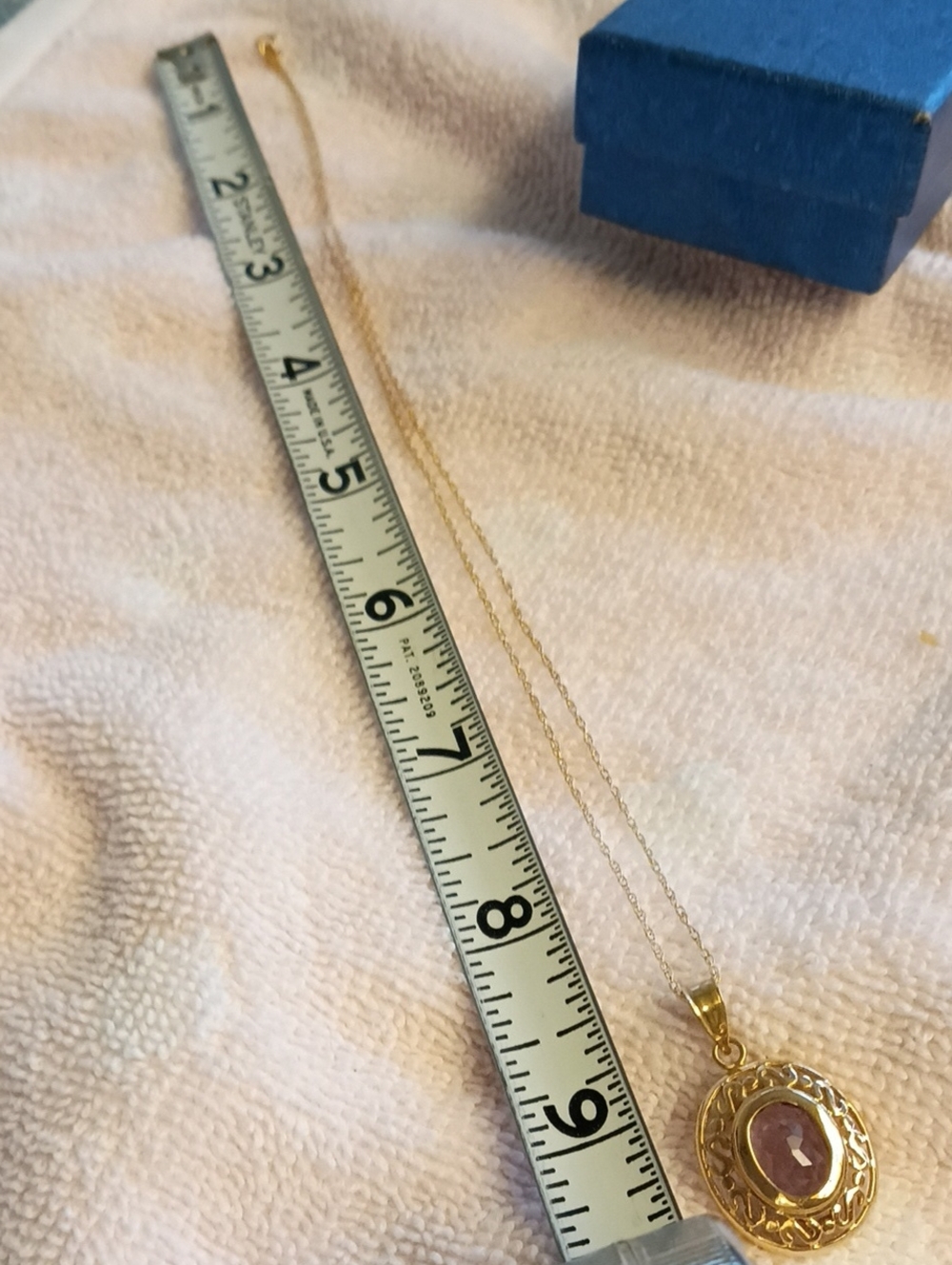 14k Gold Chain & Pendant With 3 Interchangable Semiprecious Oval Stones, EUC - Picture 4 of 5